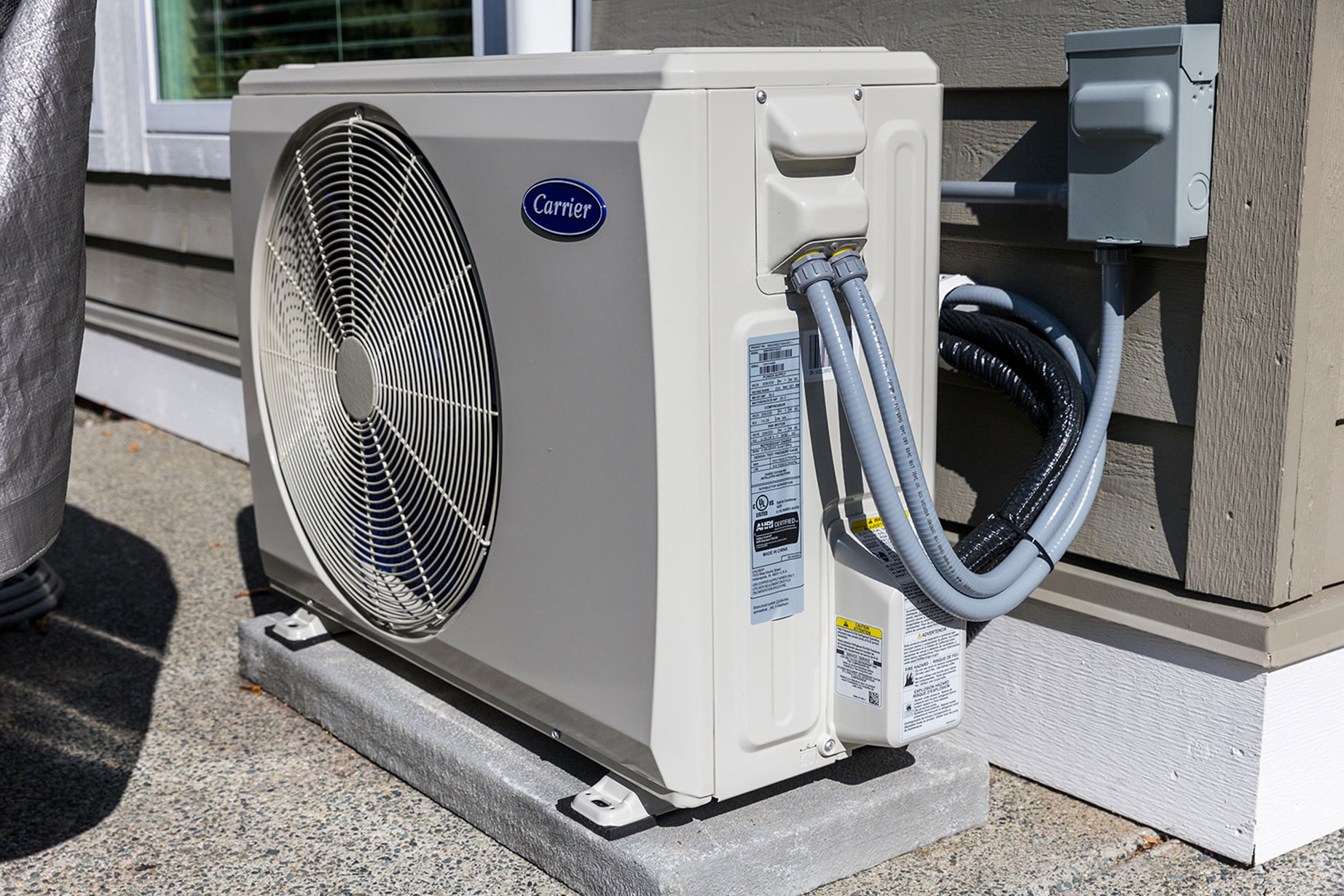 newly installed heat pump